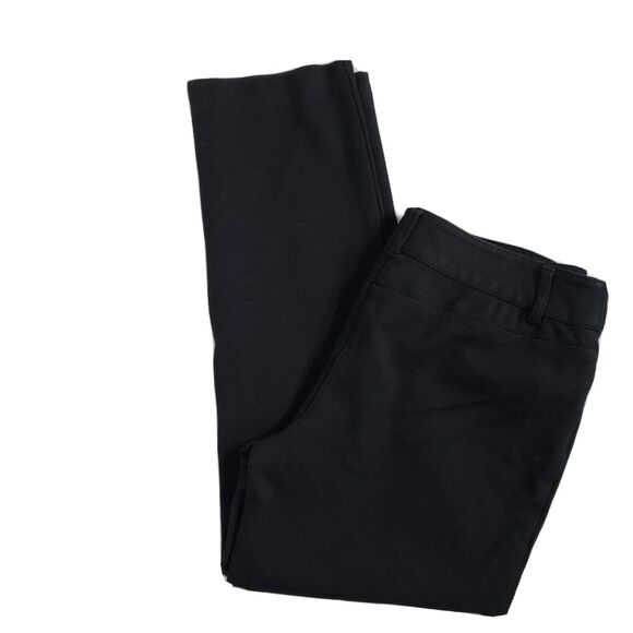 Talbots Womens Pant Sz 6 Black Cropped Mid Rise Stretch Knit Pockets Rayon Blend - Picture 3 of 9